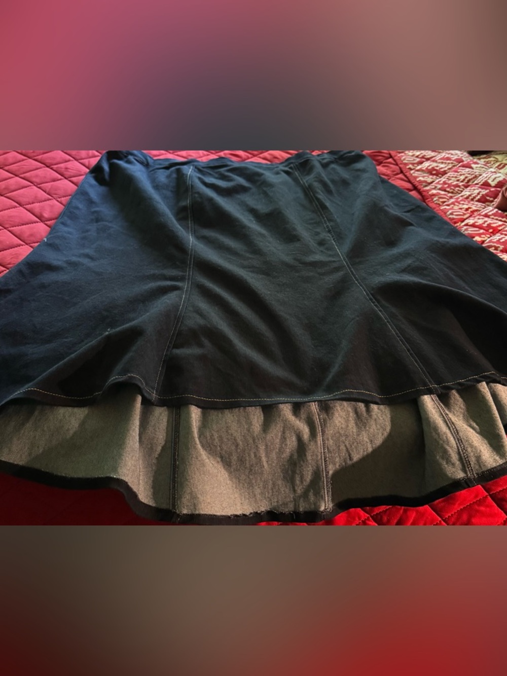 Women's Dark Navy Jean A-line Layered Skirt In great condition! Size 26